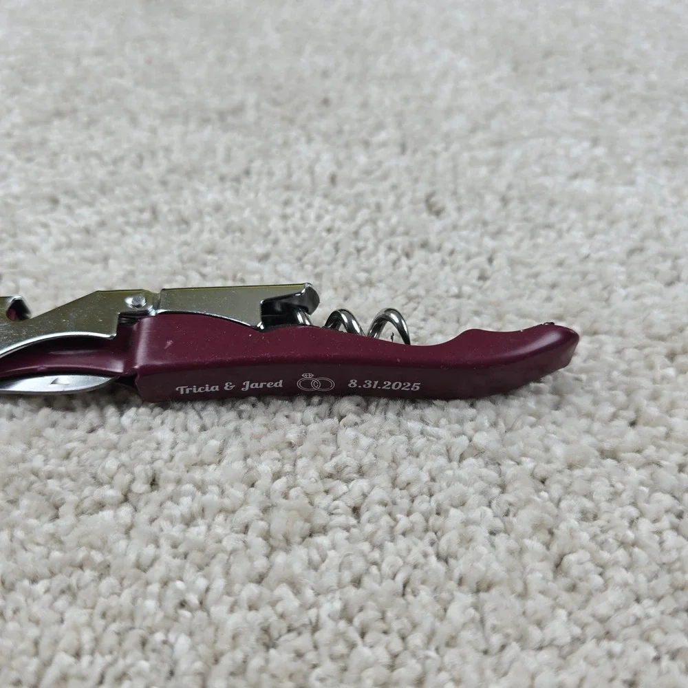 Wedding Waiter's Corkscrew‎ Maroon Wine Bottle Opener Foil Cutter Multi-Tool